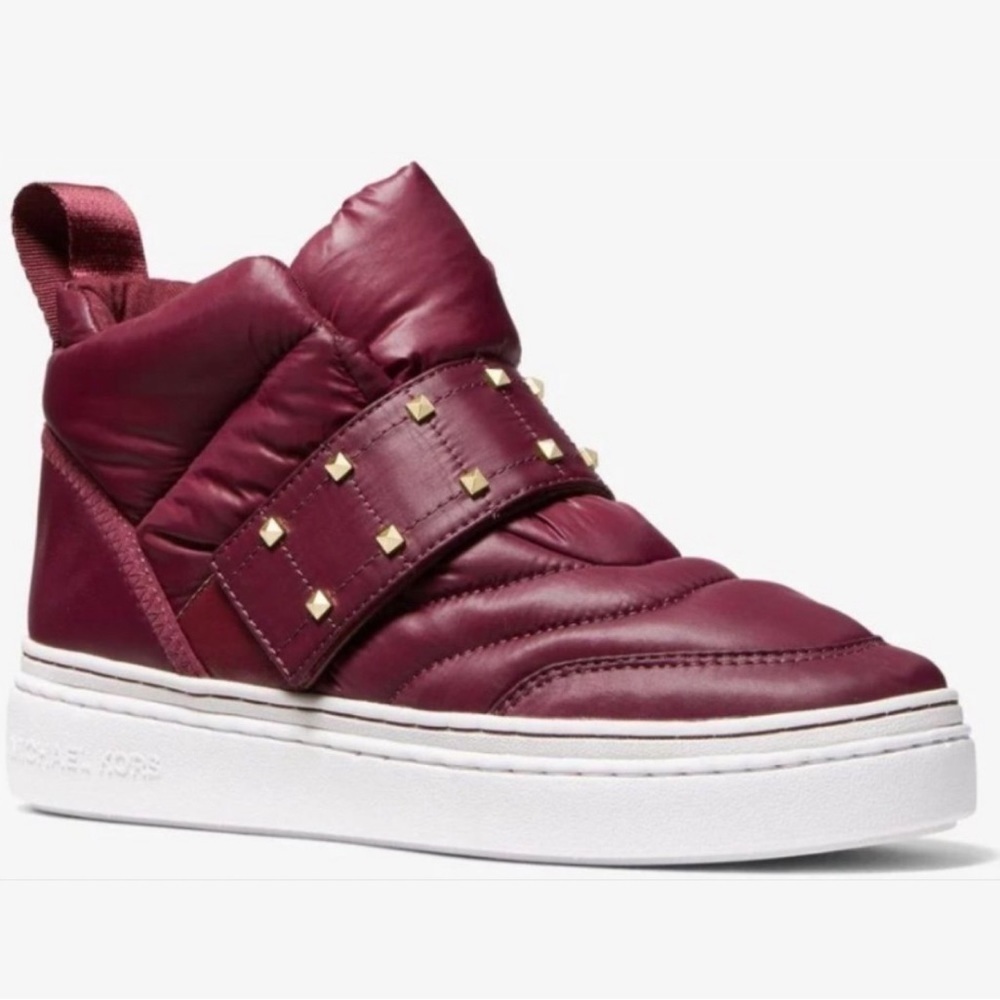 Michael Kors Stirling Embellished Quilted Recycled Polyester High-Top Sneaker